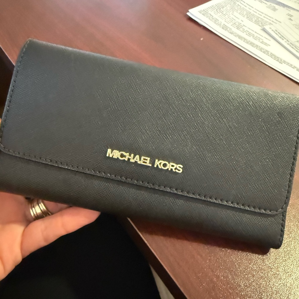 Michael Kors Black Leather Wallet New Without Tags